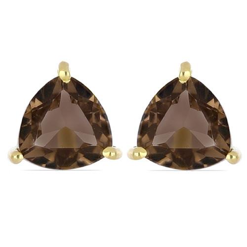1.04 CT SMOKY GOLD PLATED SILVER EARRINGS #VE014835